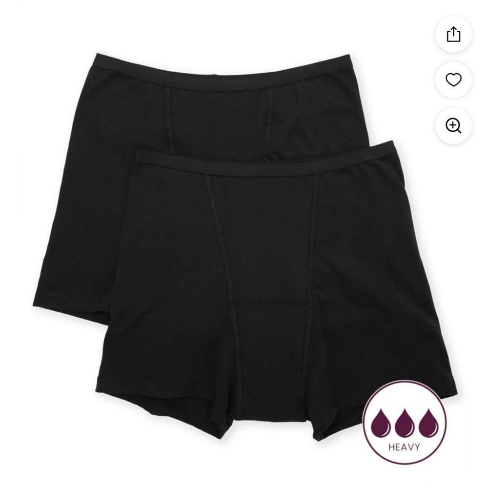 Hanes Comfort Super Period Protection Boxer  Briefs in Black, 2 pack, 5/Medium - Picture 3 of 10